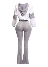 Load image into Gallery viewer, [PLUS] Color Block Hoodie &amp; Flare Pants Set
