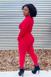 Turtleneck Legging Set| Ruby Red