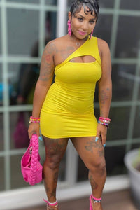 Ribbed One Shoulder Dress