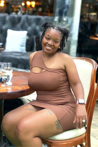 Ribbed One Shoulder Dress