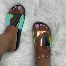 Load image into Gallery viewer, Transparent Iridescent Slides- Black
