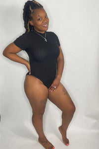 short-sleeve mock neck bodysuit