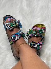 Load image into Gallery viewer, Double Bow Sandal- Snake Print
