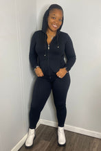 將圖片載入圖庫檢視器 Zipper hoodie leggings set (One Size Fits Most sizes 2-22)
